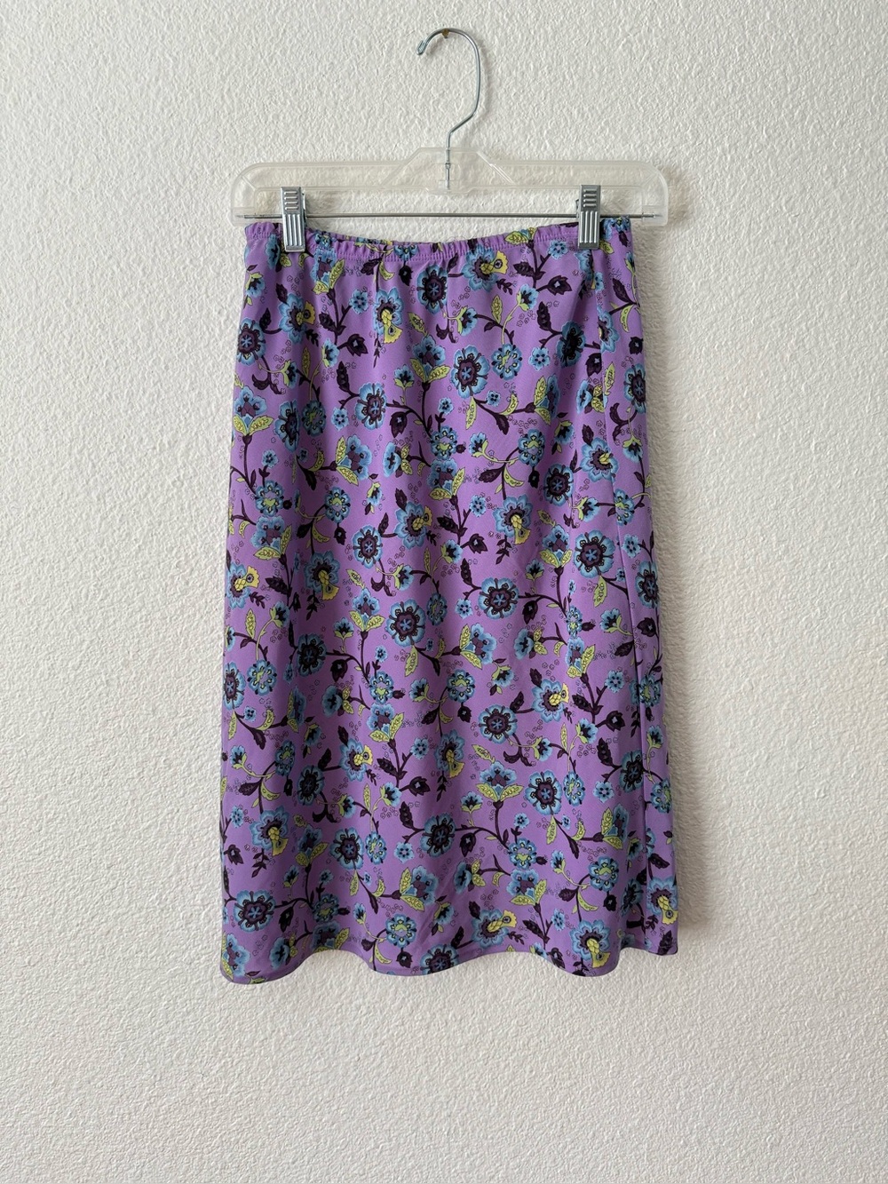 Vtg My Michelle Purple Floral Midi Skirt Size M 90s Y2K Cottagecore Whimsigoth
